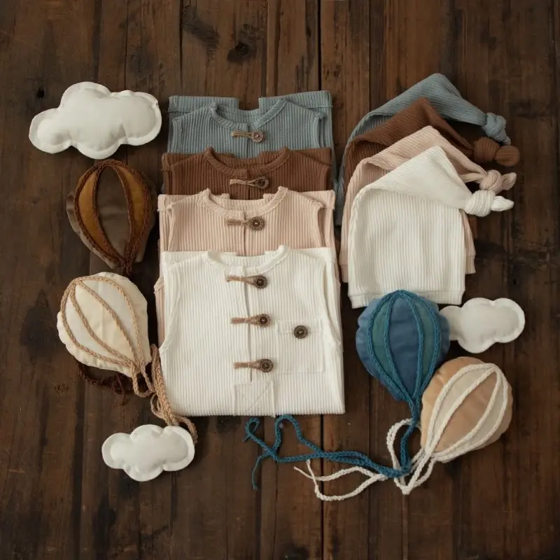 Cute Outfit Hat Set With Balloon - Newborn Photography Props